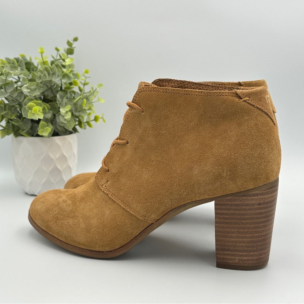 Tom's Women’s Suede Brown Lace Up Booties Size 11 - Picture 9 of 10